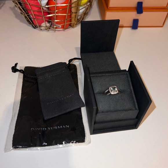 David Yurman Jewelry - David Yurman Silver Ring with Light Blue Gemstone